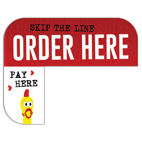 Kiosk "Order Here" Sign for Dave's Hot Chicken Kiosks