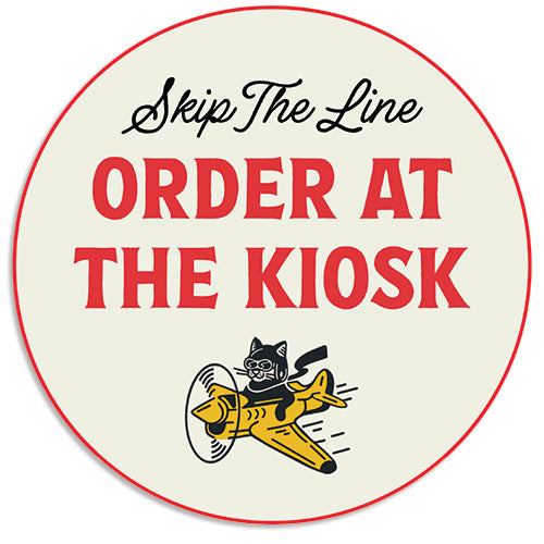Kiosk "Order at the Kiosk" Floor Decal for Kitty Hawk Kiosks
