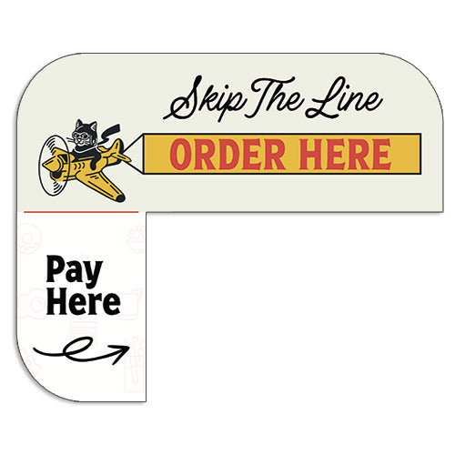 Kiosk "Order Here" Sign for Kitty Hawk Kiosks