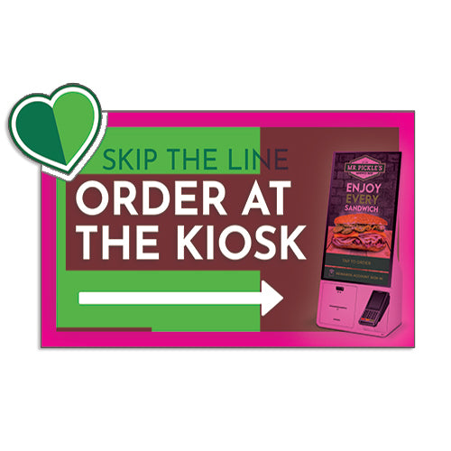 Kiosk "Order Here" Sign for Mr. Pickles Kiosks