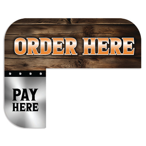 Kiosk "Order Here" Sign for Whiskey River Kiosks