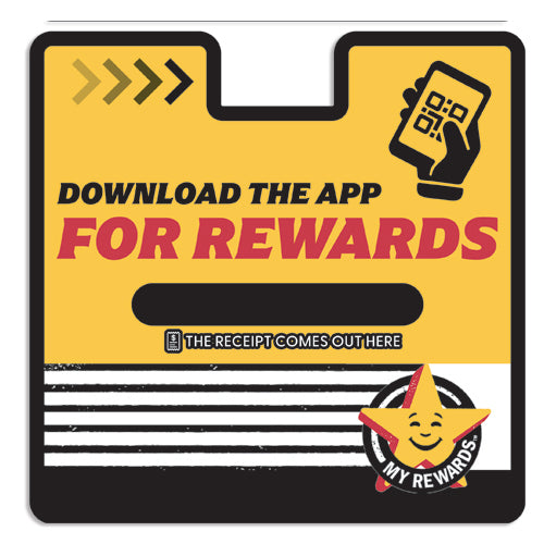 Kiosk Receipt/Rewards Decal for Carl's Jr. Kiosks