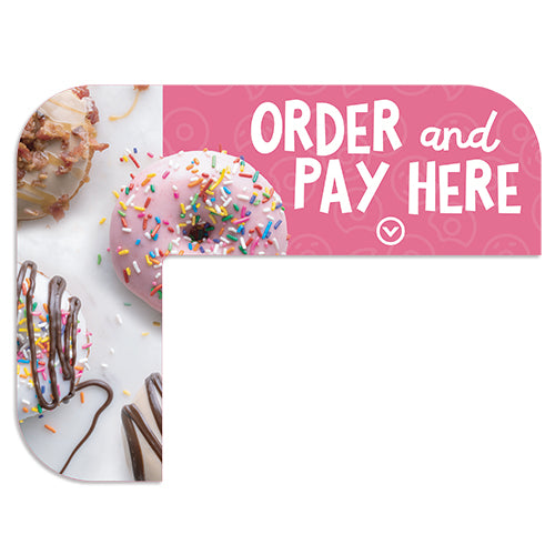 Kiosk "Order and Pay Here" Sign for Duck Donuts Kiosks