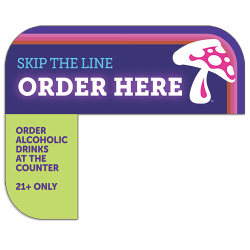 Kiosk "Order Here" Sign for Mellow Mushroom Kiosks
