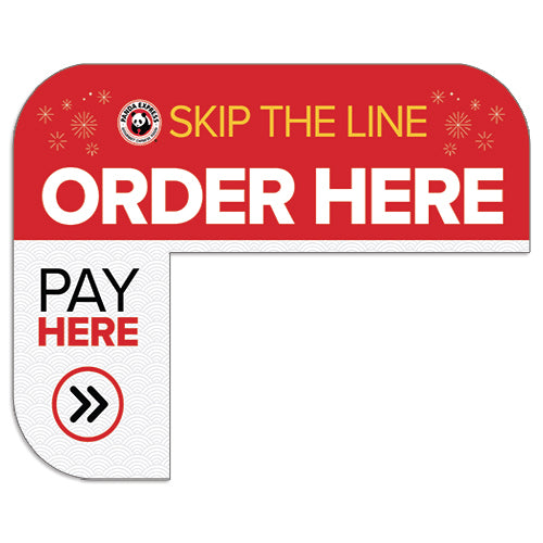 Kiosk Jump the Line "Order Here" Sign for Panda Express Kiosks