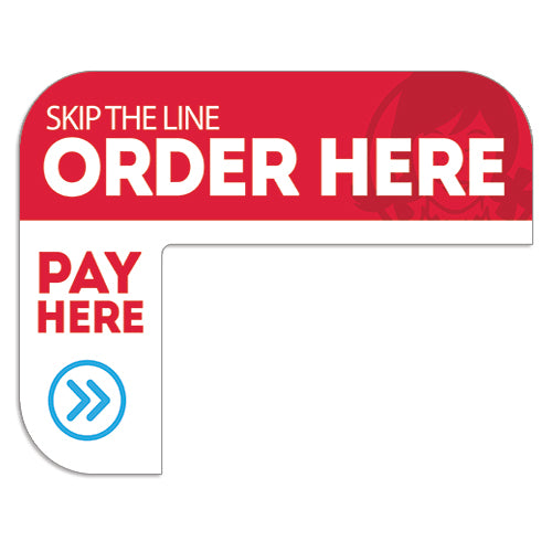 Kiosk "Order Here" Sign for Wendy's Kiosks